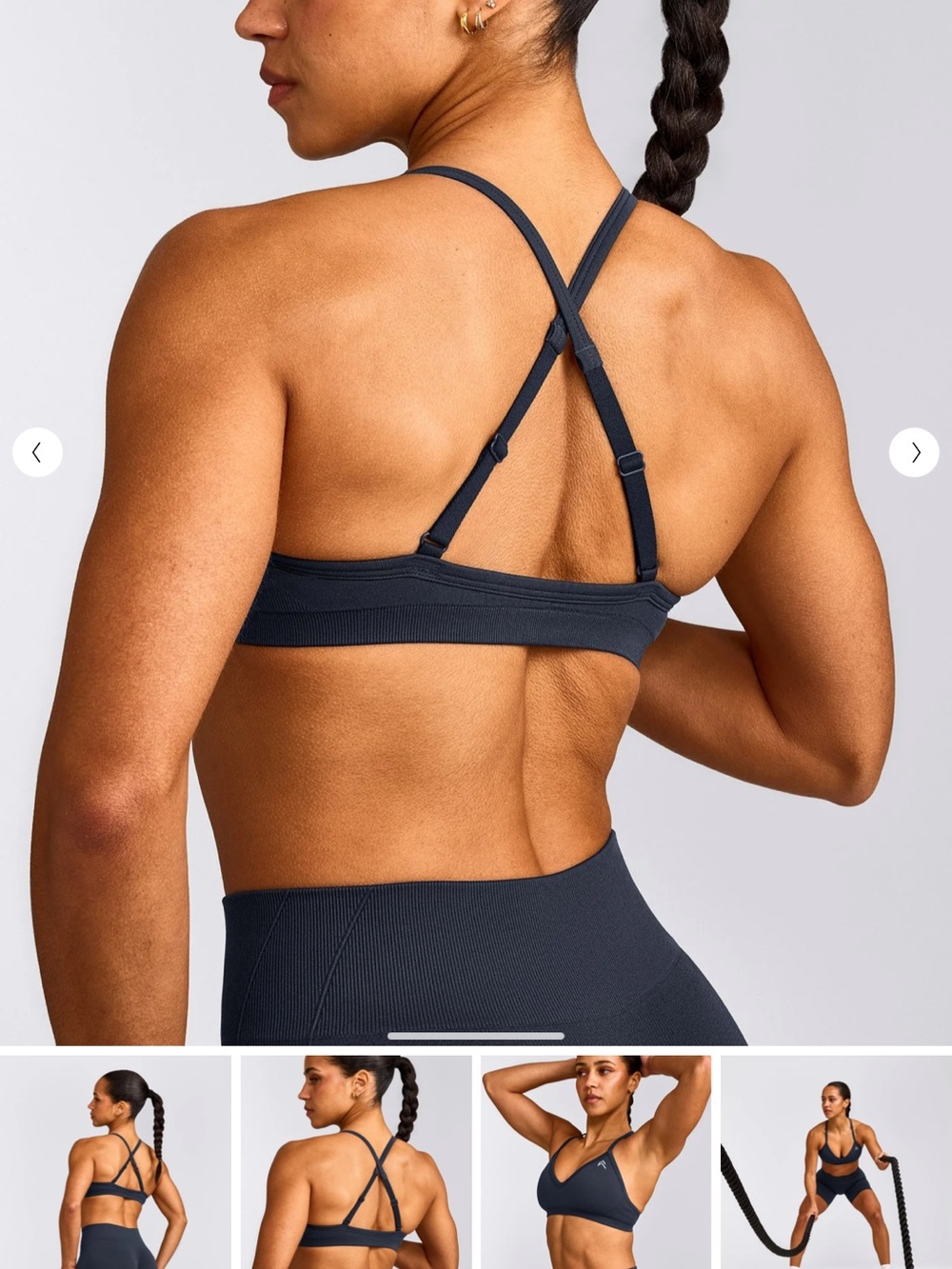 Oner Active Charcoal Crossback Adjustable Sports Bra